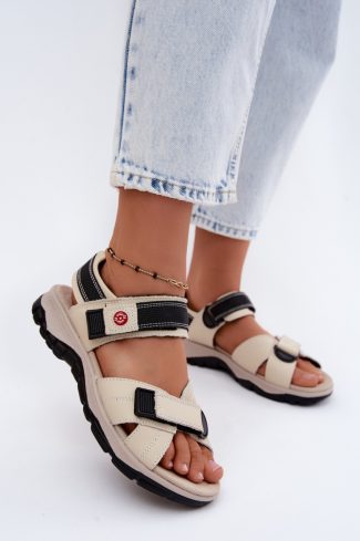 beige Platform sandals model 229704 Step in style