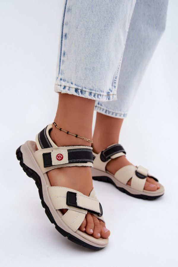 beige Platform sandals model 229704 Step in style