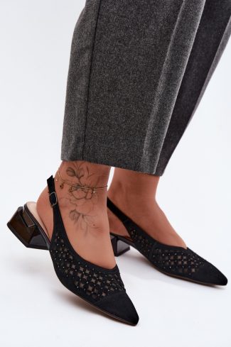 black Heel sandals model 229716 Step in style