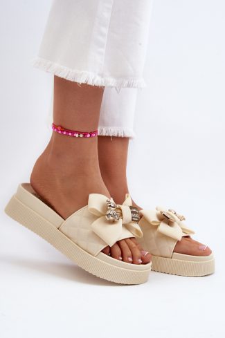 beige Platform sandals model 229724 Step in style