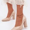 1131147 beige Block heel pumps model 229735 Step in style