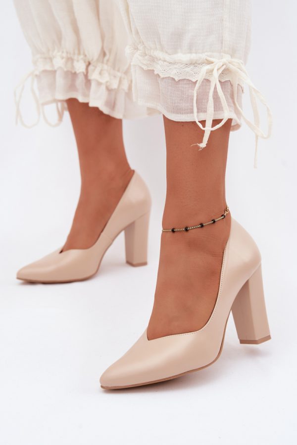 beige Block heel pumps model 229735 Step in style