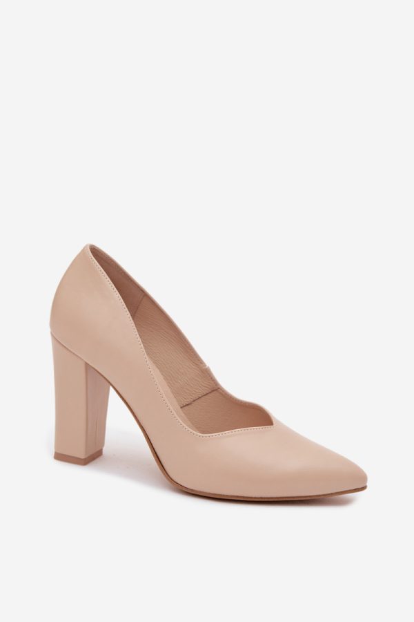beige Block heel pumps model 229735 Step in style