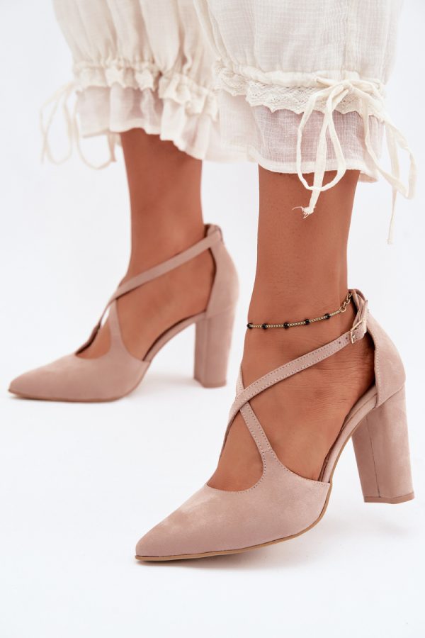 beige Block heel pumps model 229736 Step in style