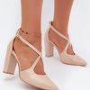 1131152 beige Block heel pumps model 229738 Step in style