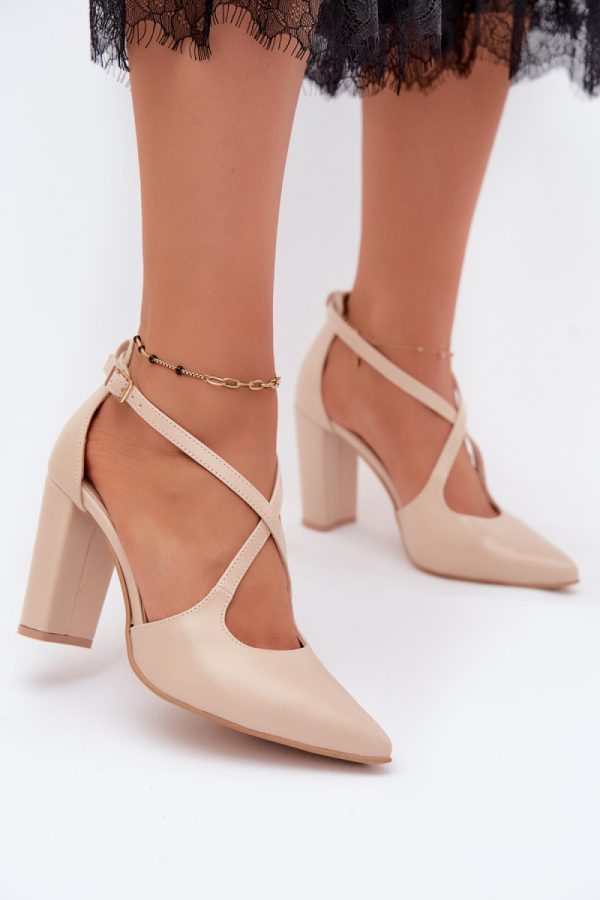 beige Block heel pumps model 229738 Step in style