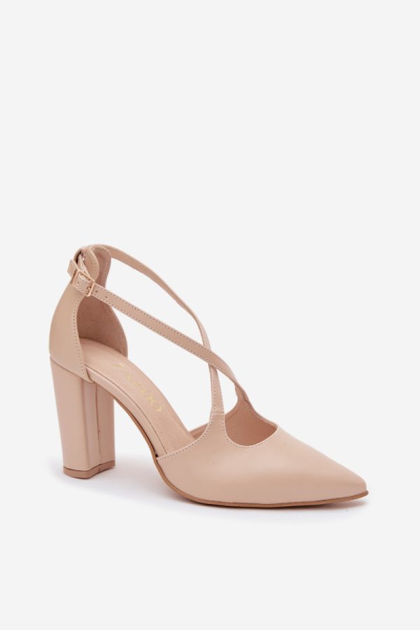 beige Block heel pumps model 229738 Step in style