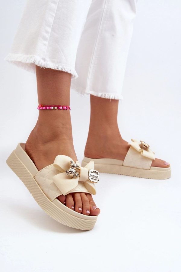 beige Platform sandals model 229724 Step in style