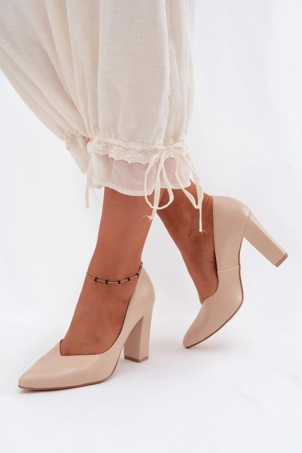 beige Block heel pumps model 229735 Step in style