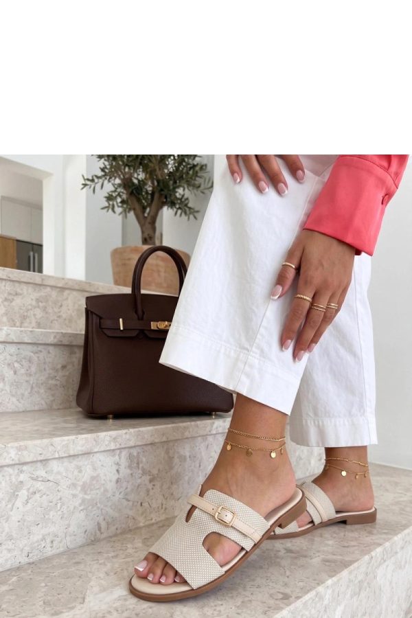 Beige Flip-flops....Fabric, Footbed and Heel Height