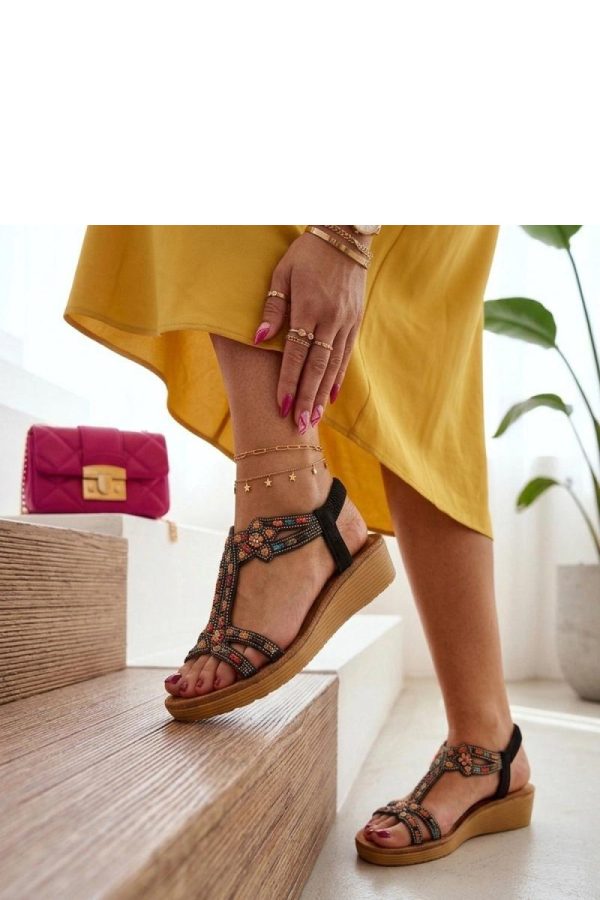 Black Sandals in Sandals & Flip-Flops For Women with Fabric, Footbed and Heel Height