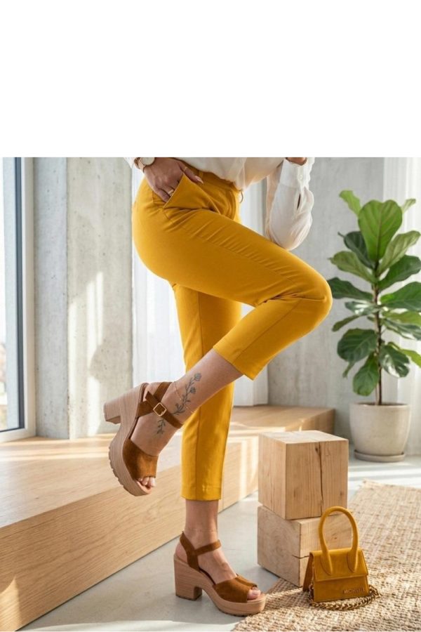 Brown Heel Sandals...Fabric, Footbed and Heel Height