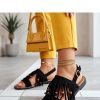 Black Sandals in Sandals & Flip-Flops For Women with Fabric, Footbed and Heel Height