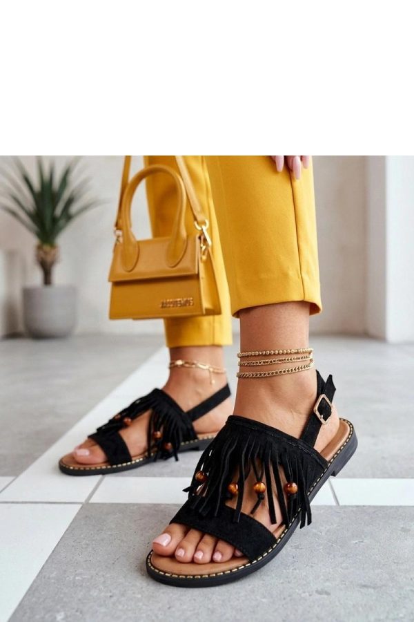 Black Sandals in Sandals & Flip-Flops For Women with Fabric, Footbed and Heel Height