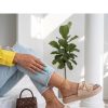 1131318 Beige Platform Sandals.Fabric, Footbed and Platform Height