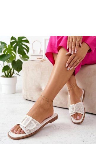 1131331 White Flip-flops in Sandals & Flip-Flops For Women with Fabric, Footbed and Heel Height