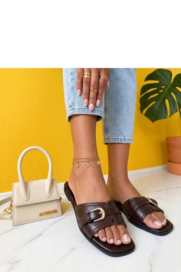 Brown Flip-flops..Fabric, Footbed and Heel Height