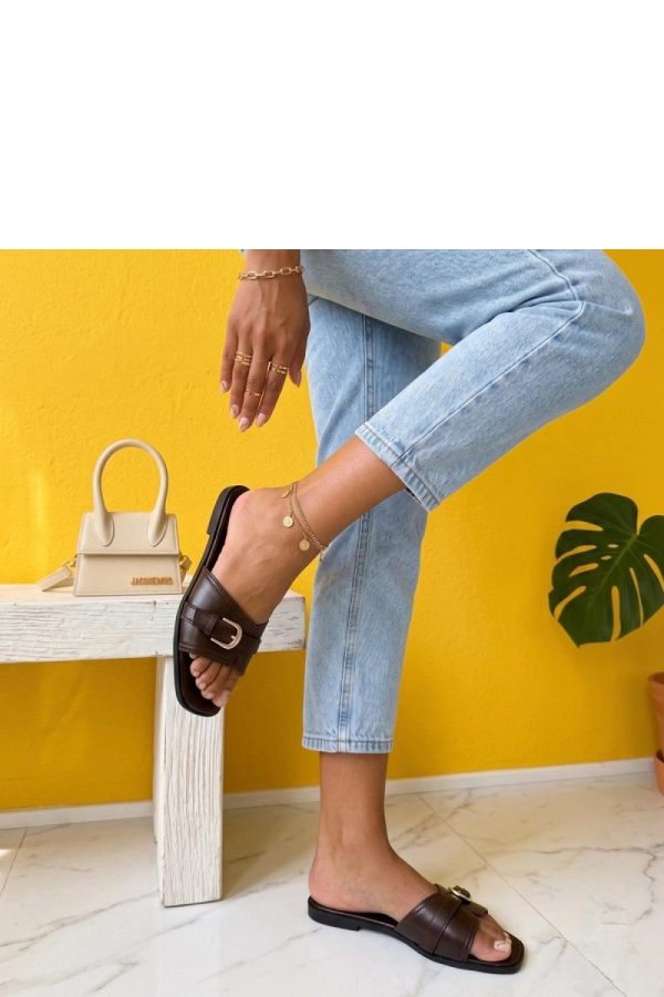 Brown Flip-flops..Fabric, Footbed and Heel Height