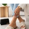 1131335 White Flip-flops in Sandals & Flip-Flops For Women with Fabric, Footbed and Heel Height