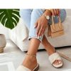 1131337 Brown Flip-flops in Sandals & Flip-Flops For Women with Fabric, Footbed and Heel Height