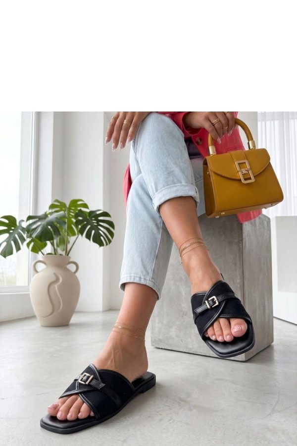 Black Flip-flops...Fabric, Footbed and Heel Height