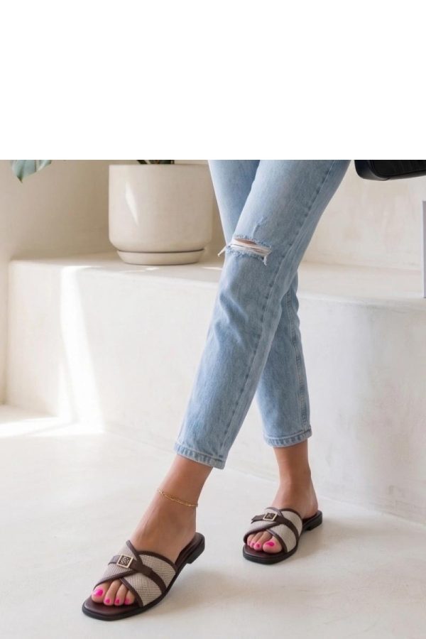 Brown Flip-flops....Fabric, Footbed and Heel Height