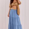 Blue Long Skirt in Skirts with Polyamide and Viscose
