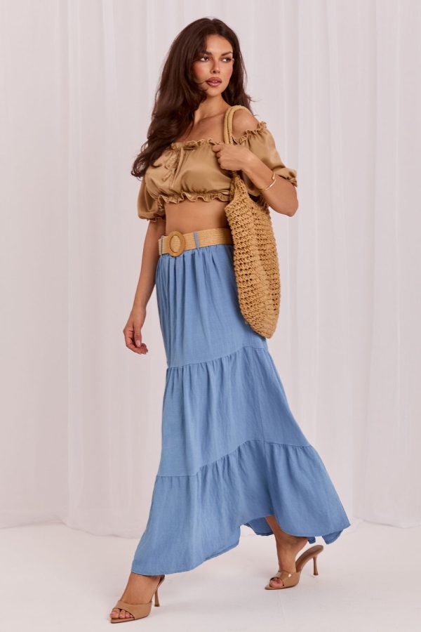 Blue Long Skirt in Skirts with Polyamide and Viscose