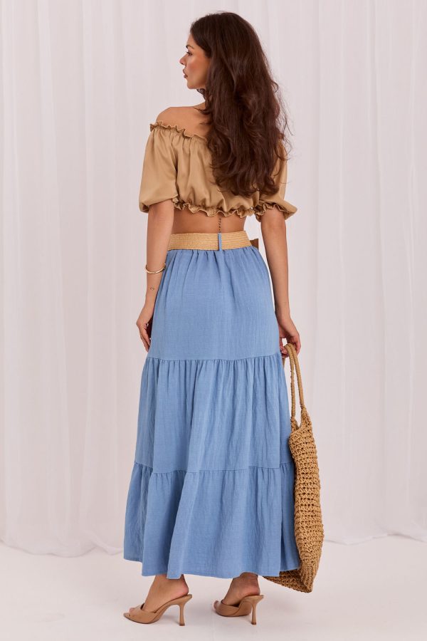 Blue Long Skirt in Skirts with Polyamide and Viscose
