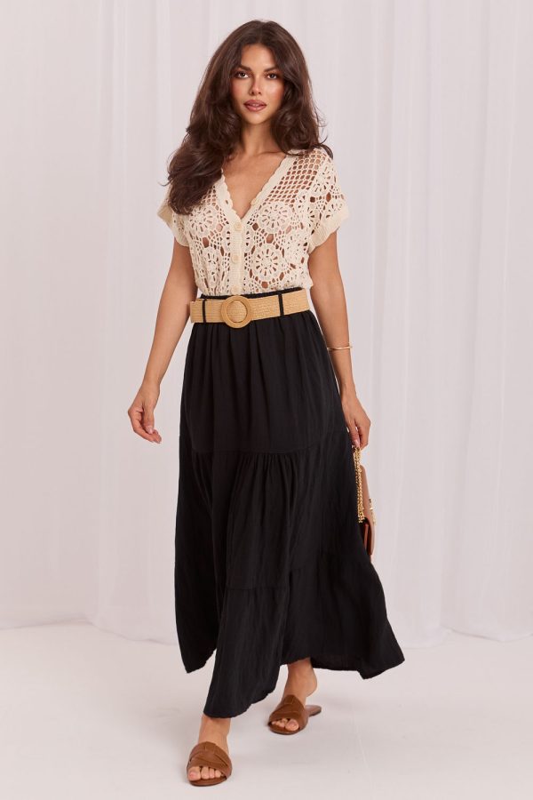 Black Long Skirt in Skirts with Polyamide and Viscose