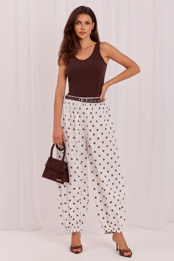 Beige Women Trousers in Pants, Trousers, Shorts with Cotton