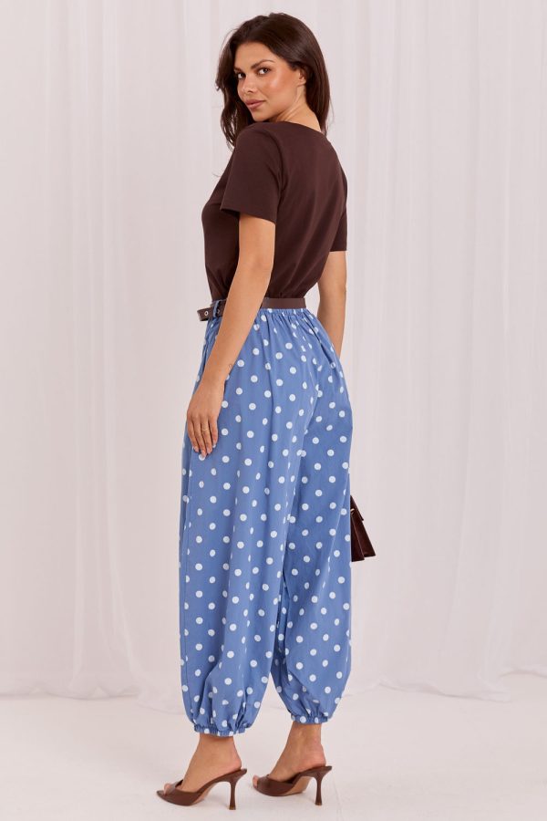 Blue Women Trousers in Pants, Trousers, Shorts with Cotton