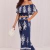 Navy Blue Set in Pants, Trousers, Shorts with Viscose