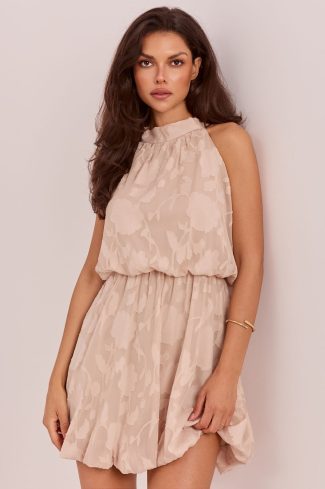 Beige Cocktail Dress in Formal Dresses, Cocktail Dresses with Spandex, Polyester and Viscose