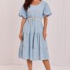 Blue Daydress in Day Dresses with Cotton and Viscose