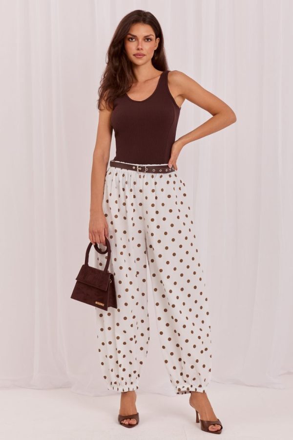 Beige Women Trousers in Pants, Trousers, Shorts with Cotton