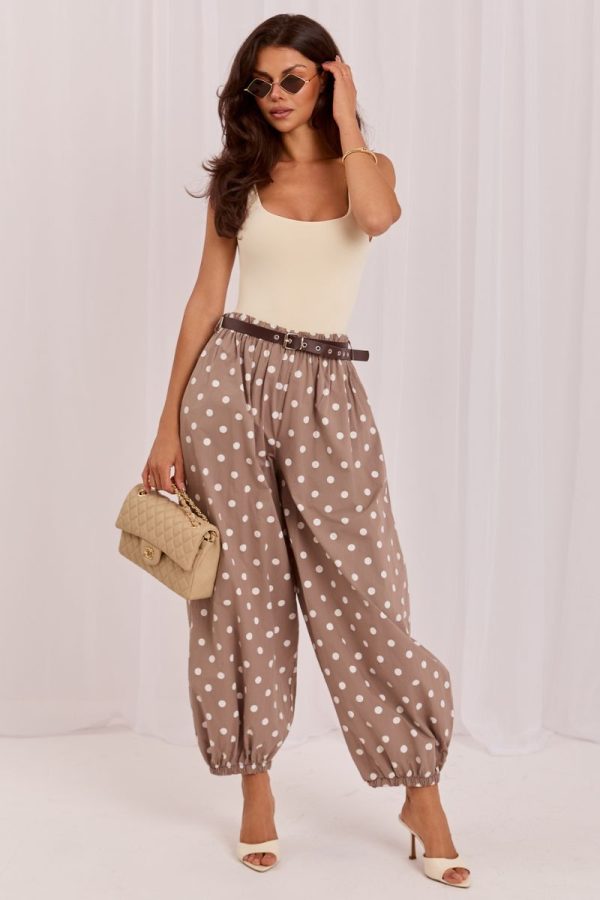 Beige Women Trousers in Pants, Trousers, Shorts with Cotton