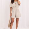 Beige Suit in Playsuits For Women with Cotton