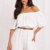 White Suit in Playsuits For Women with Cotton