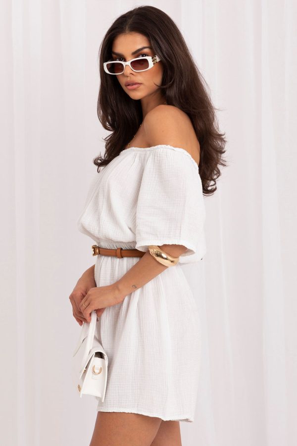 White Suit in Playsuits For Women with Cotton