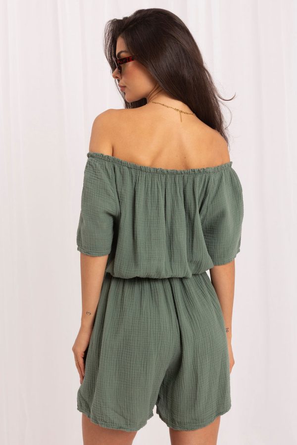 Green Suit in Playsuits For Women with Cotton