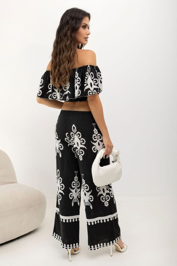 Black Set in Pants, Trousers, Shorts with Viscose