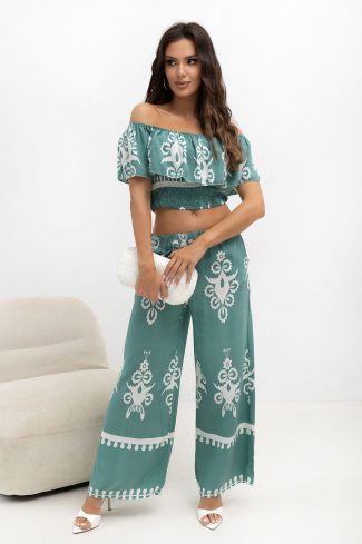 Blue Set in Pants, Trousers, Shorts with Viscose