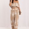 Beige Set in Pants, Trousers, Shorts with Viscose