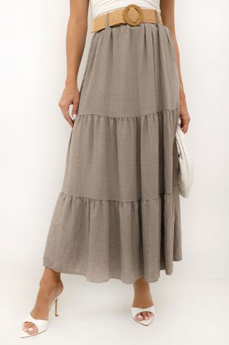 Beige Long Skirt in Skirts with Polyamide and Viscose
