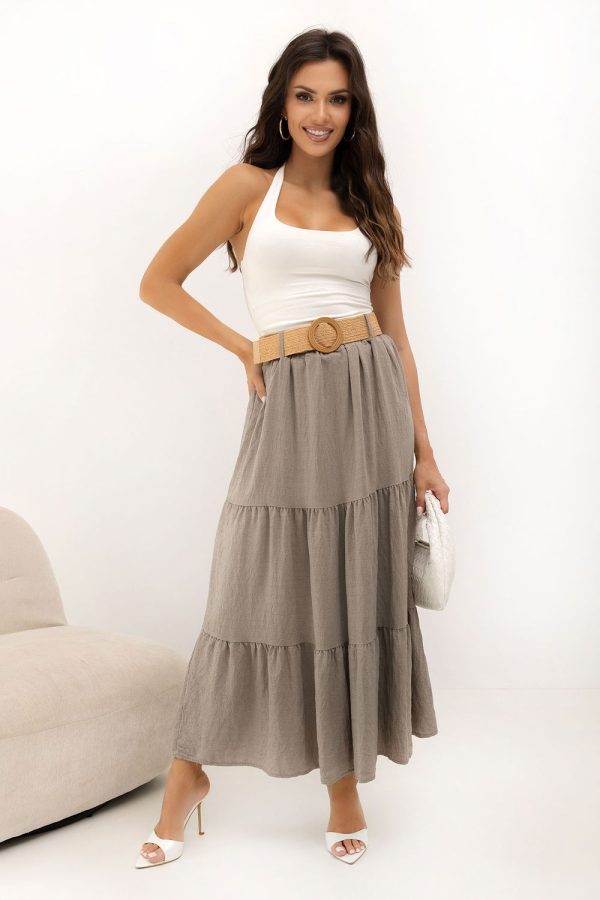 Beige Long Skirt in Skirts with Polyamide and Viscose