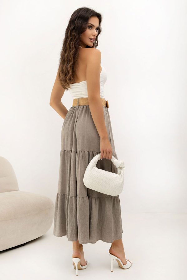 Beige Long Skirt in Skirts with Polyamide and Viscose