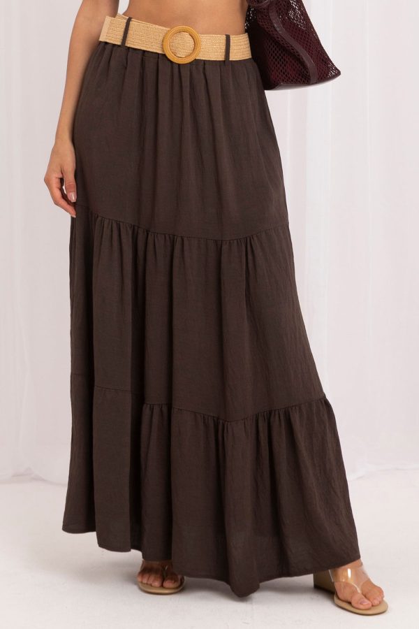 Brown Long Skirt...Polyamide and Viscose