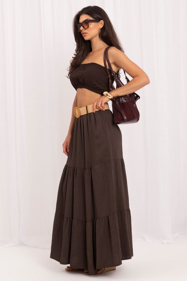 Brown Long Skirt...Polyamide and Viscose