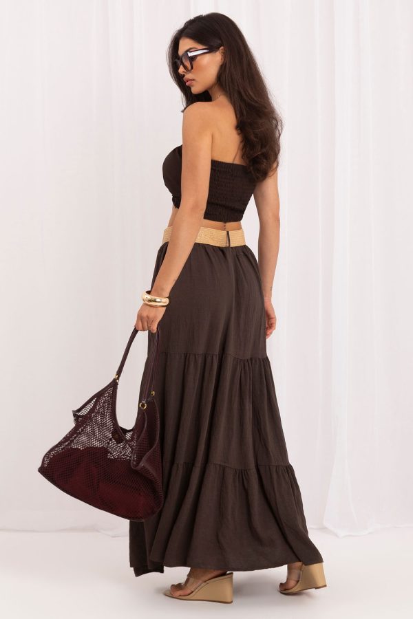 Brown Long Skirt...Polyamide and Viscose
